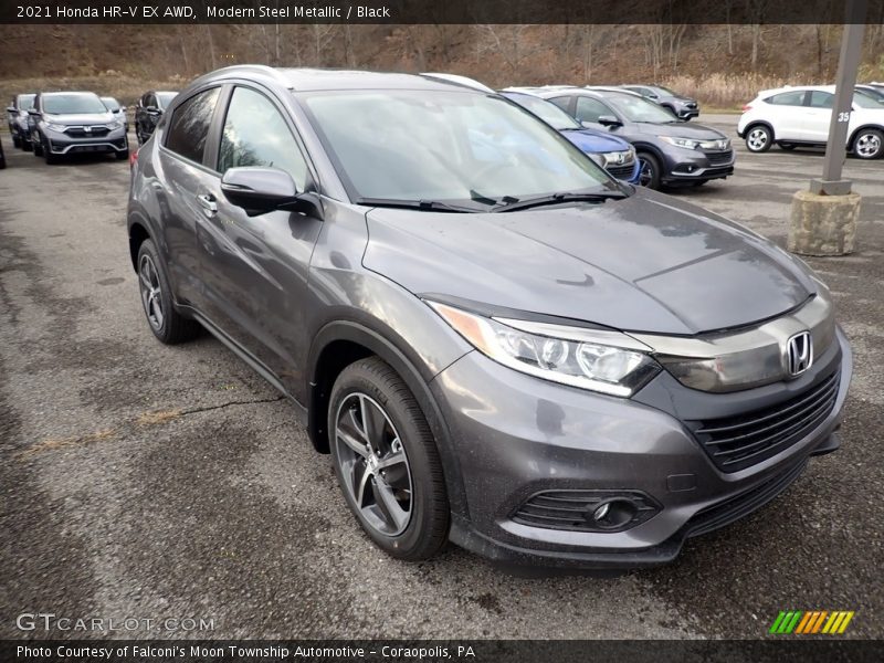 Modern Steel Metallic / Black 2021 Honda HR-V EX AWD