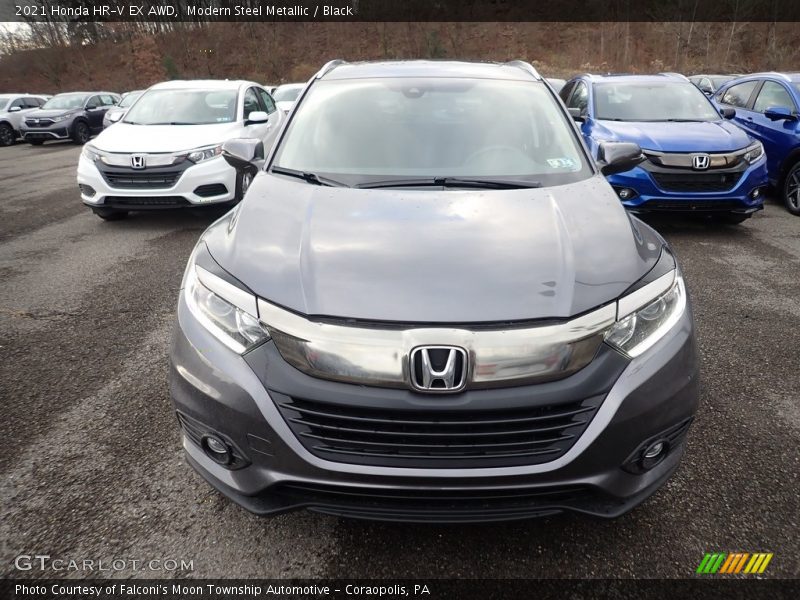 Modern Steel Metallic / Black 2021 Honda HR-V EX AWD