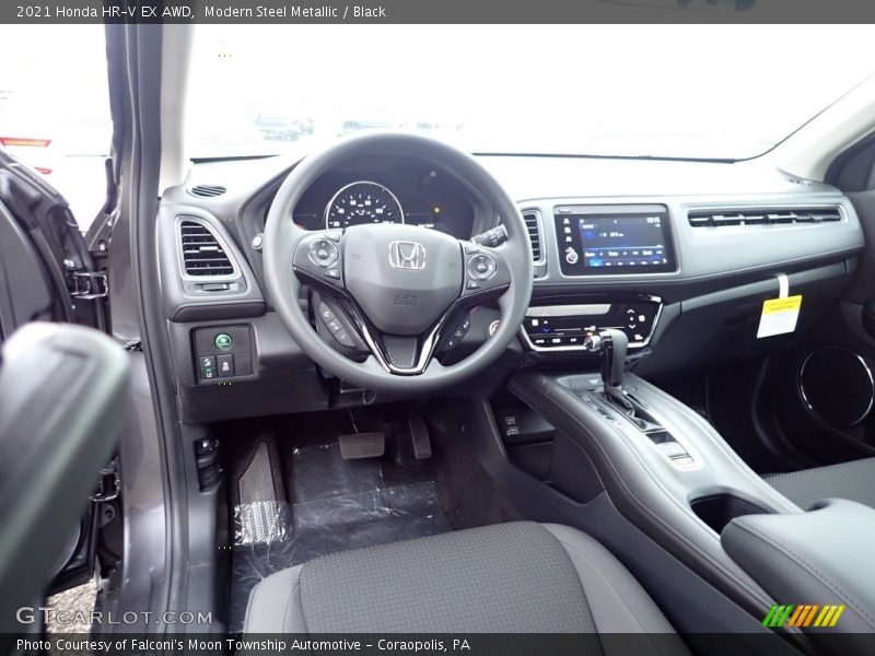 Modern Steel Metallic / Black 2021 Honda HR-V EX AWD