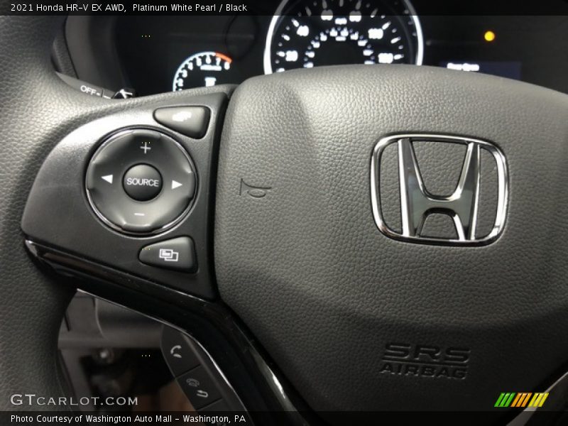 Platinum White Pearl / Black 2021 Honda HR-V EX AWD