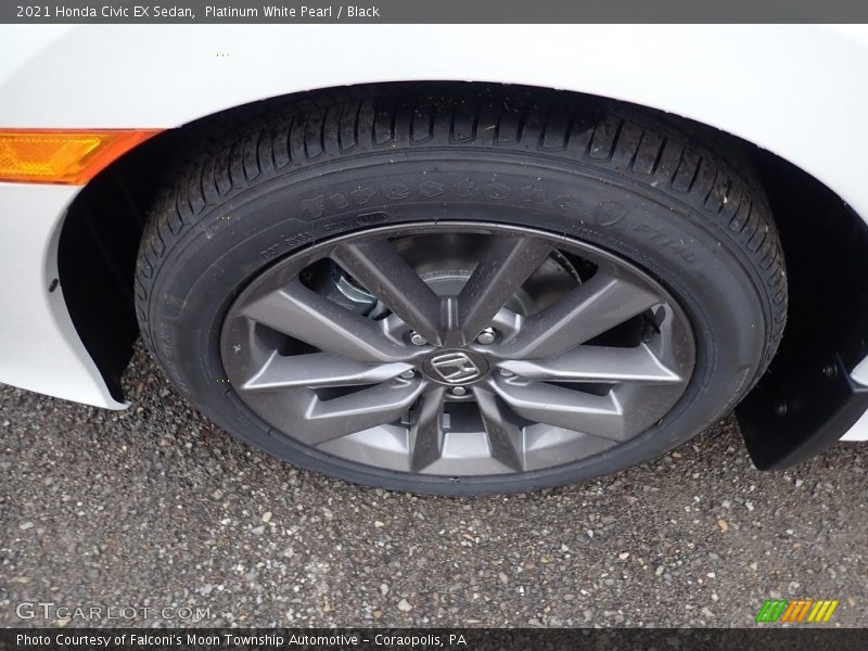 Platinum White Pearl / Black 2021 Honda Civic EX Sedan