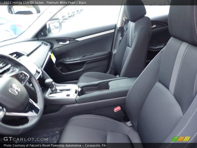 Platinum White Pearl / Black 2021 Honda Civic EX Sedan