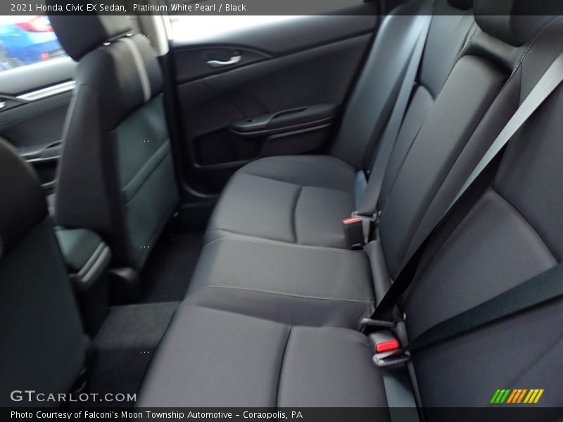 Platinum White Pearl / Black 2021 Honda Civic EX Sedan