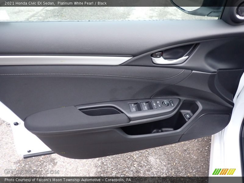 Platinum White Pearl / Black 2021 Honda Civic EX Sedan