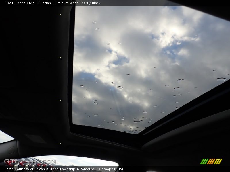 Platinum White Pearl / Black 2021 Honda Civic EX Sedan