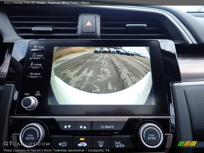 Platinum White Pearl / Black 2021 Honda Civic EX Sedan