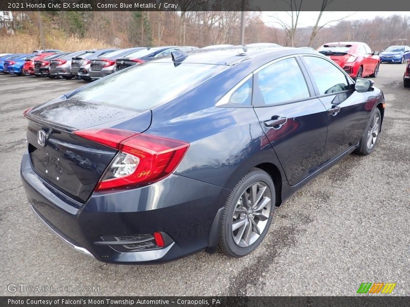 Cosmic Blue Metallic / Gray 2021 Honda Civic EX Sedan