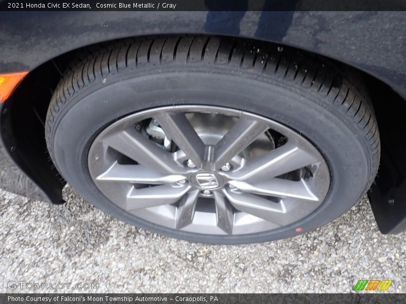Cosmic Blue Metallic / Gray 2021 Honda Civic EX Sedan