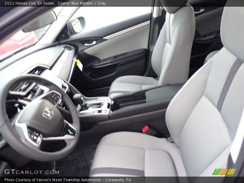 Cosmic Blue Metallic / Gray 2021 Honda Civic EX Sedan