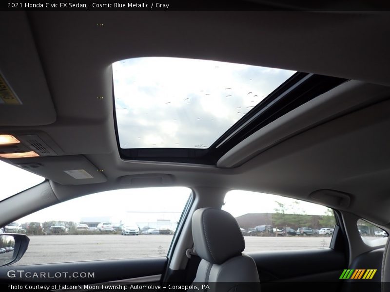 Cosmic Blue Metallic / Gray 2021 Honda Civic EX Sedan