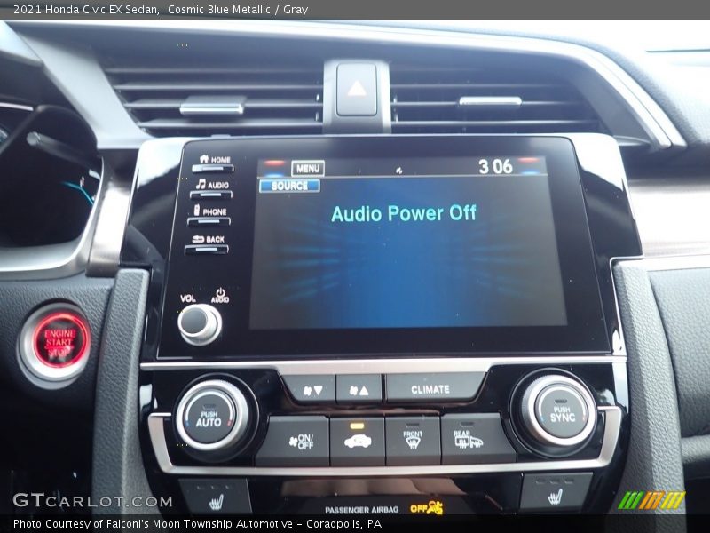Cosmic Blue Metallic / Gray 2021 Honda Civic EX Sedan