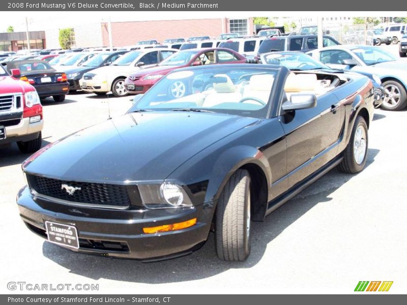 Black / Medium Parchment 2008 Ford Mustang V6 Deluxe Convertible