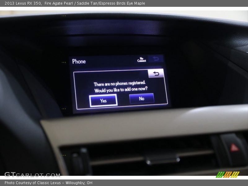 Fire Agate Pearl / Saddle Tan/Espresso Birds Eye Maple 2013 Lexus RX 350