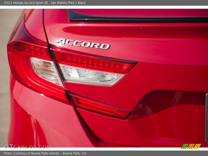 San Marino Red / Black 2021 Honda Accord Sport SE