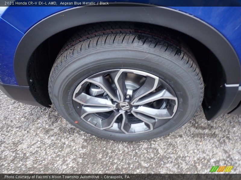 Aegean Blue Metallic / Black 2021 Honda CR-V EX-L AWD