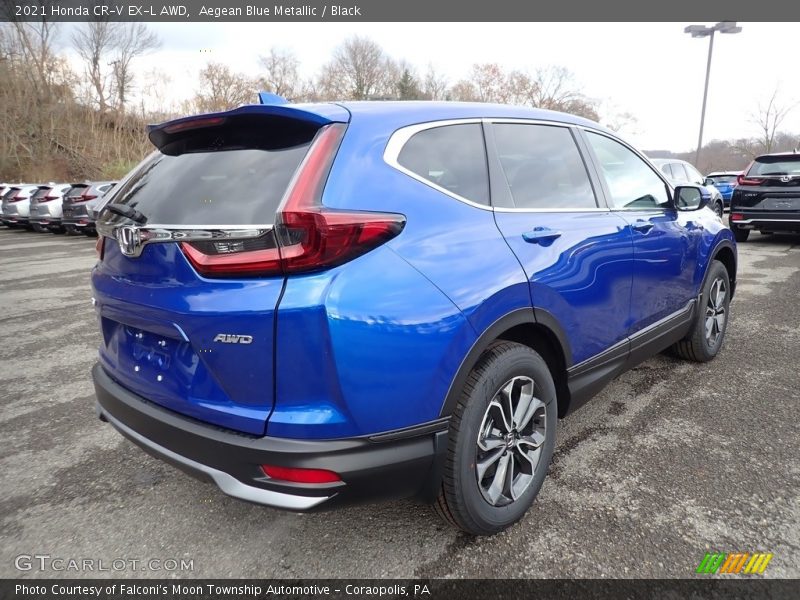 Aegean Blue Metallic / Black 2021 Honda CR-V EX-L AWD