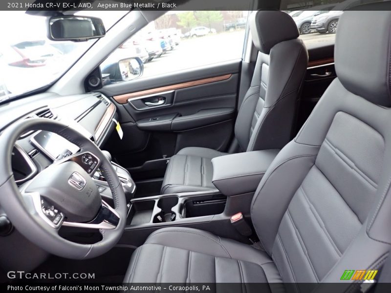 Aegean Blue Metallic / Black 2021 Honda CR-V EX-L AWD