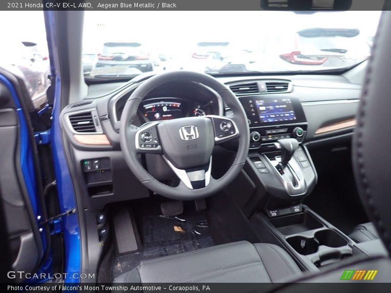 Aegean Blue Metallic / Black 2021 Honda CR-V EX-L AWD