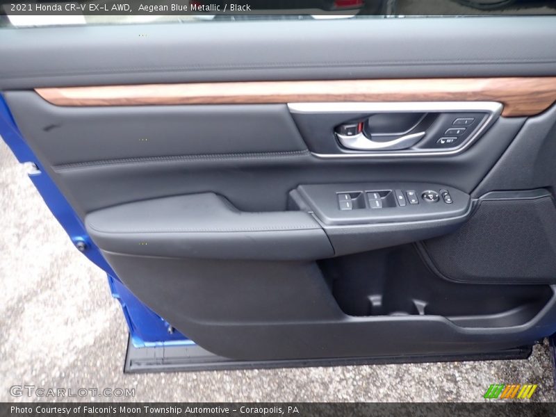 Aegean Blue Metallic / Black 2021 Honda CR-V EX-L AWD