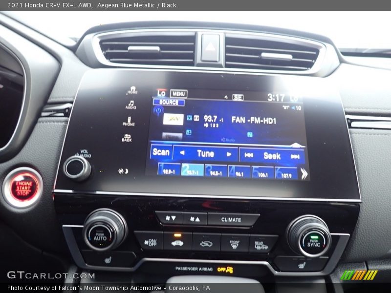 Aegean Blue Metallic / Black 2021 Honda CR-V EX-L AWD
