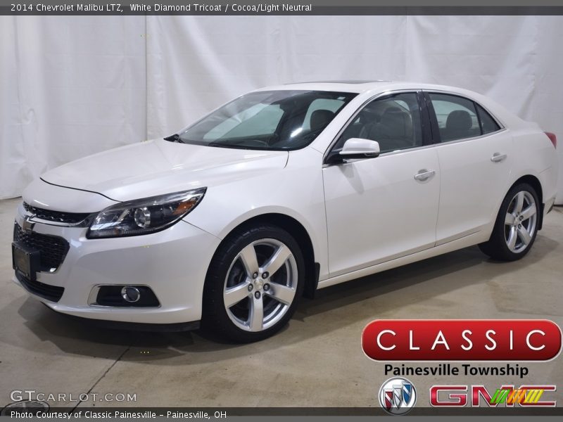 White Diamond Tricoat / Cocoa/Light Neutral 2014 Chevrolet Malibu LTZ