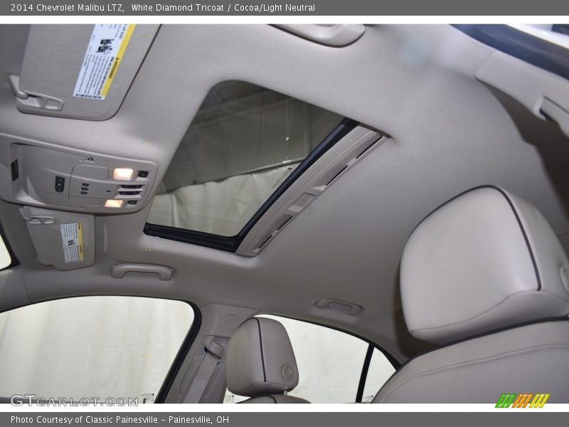 White Diamond Tricoat / Cocoa/Light Neutral 2014 Chevrolet Malibu LTZ