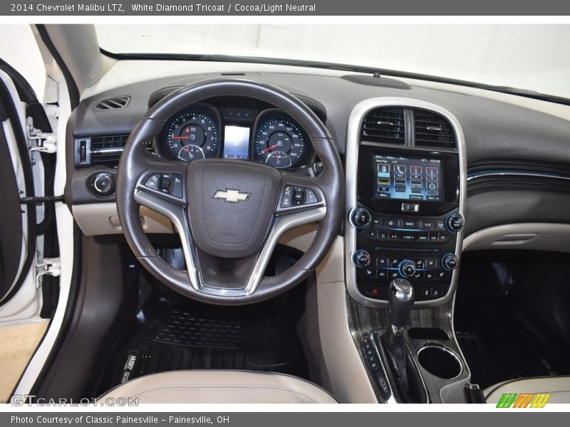 White Diamond Tricoat / Cocoa/Light Neutral 2014 Chevrolet Malibu LTZ