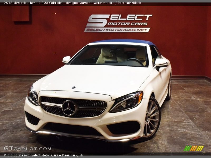 designo Diamond White Metallic / Porcelain/Black 2018 Mercedes-Benz C 300 Cabriolet