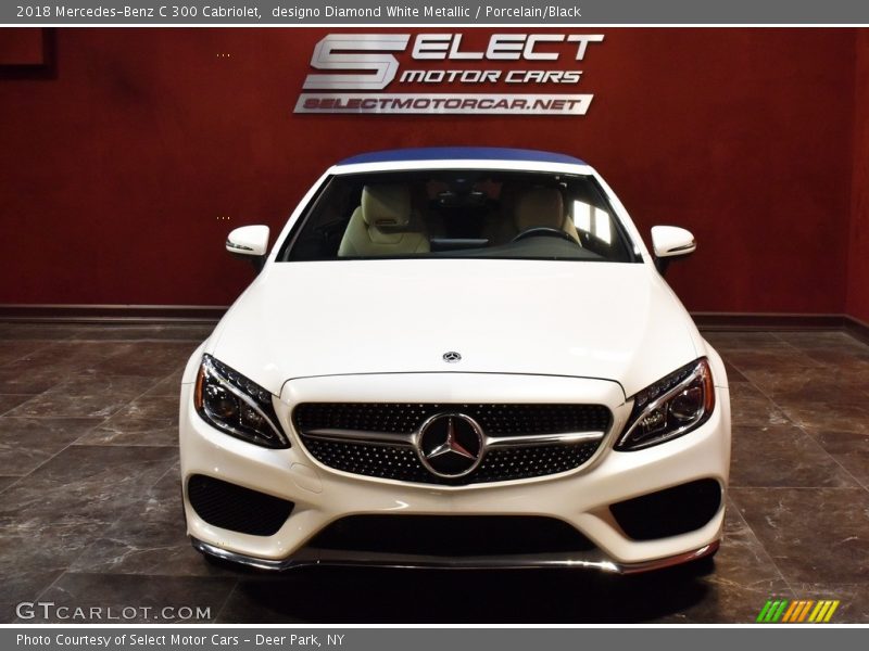 designo Diamond White Metallic / Porcelain/Black 2018 Mercedes-Benz C 300 Cabriolet