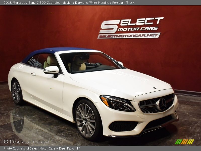 designo Diamond White Metallic / Porcelain/Black 2018 Mercedes-Benz C 300 Cabriolet