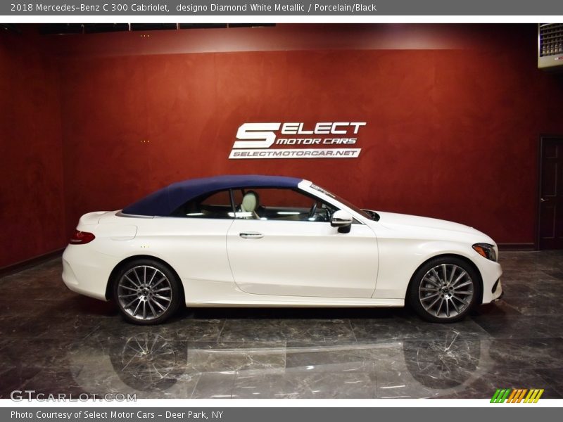 designo Diamond White Metallic / Porcelain/Black 2018 Mercedes-Benz C 300 Cabriolet