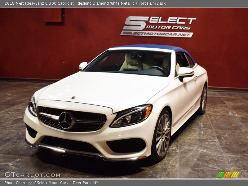 designo Diamond White Metallic / Porcelain/Black 2018 Mercedes-Benz C 300 Cabriolet