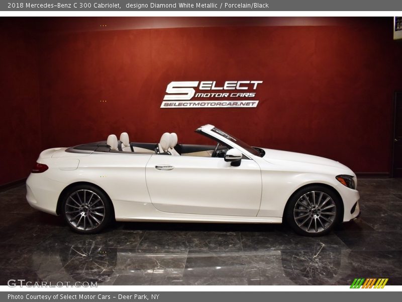 designo Diamond White Metallic / Porcelain/Black 2018 Mercedes-Benz C 300 Cabriolet