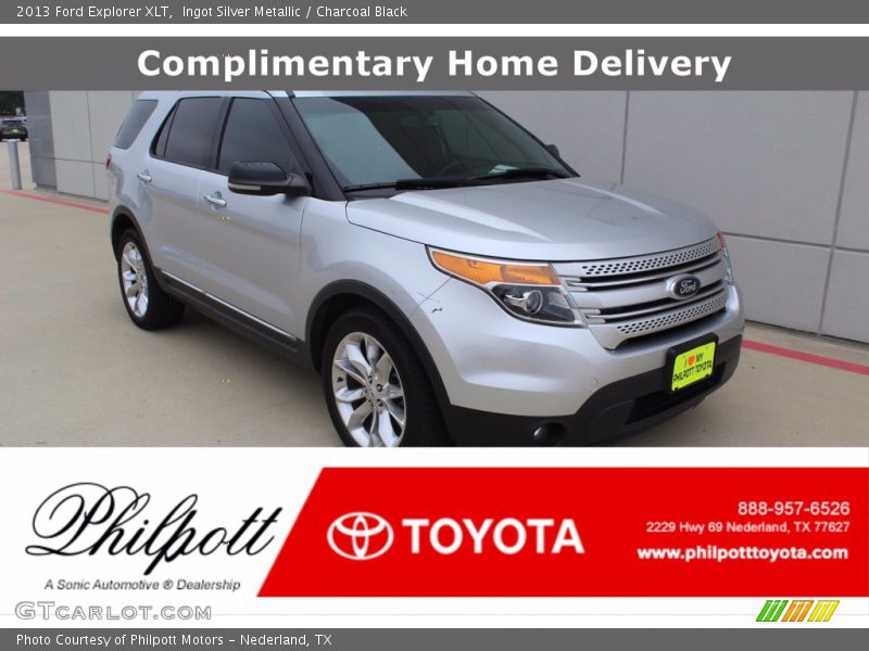 Ingot Silver Metallic / Charcoal Black 2013 Ford Explorer XLT