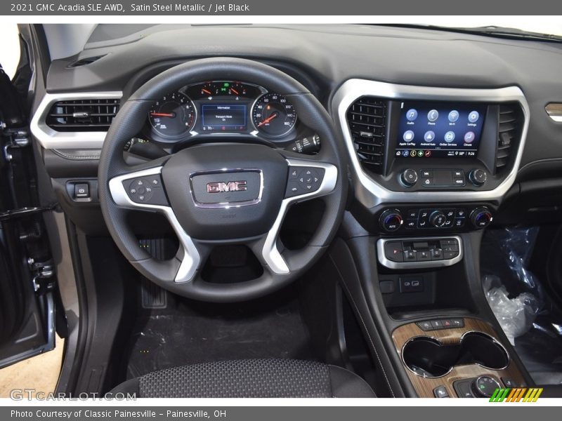 Satin Steel Metallic / Jet Black 2021 GMC Acadia SLE AWD