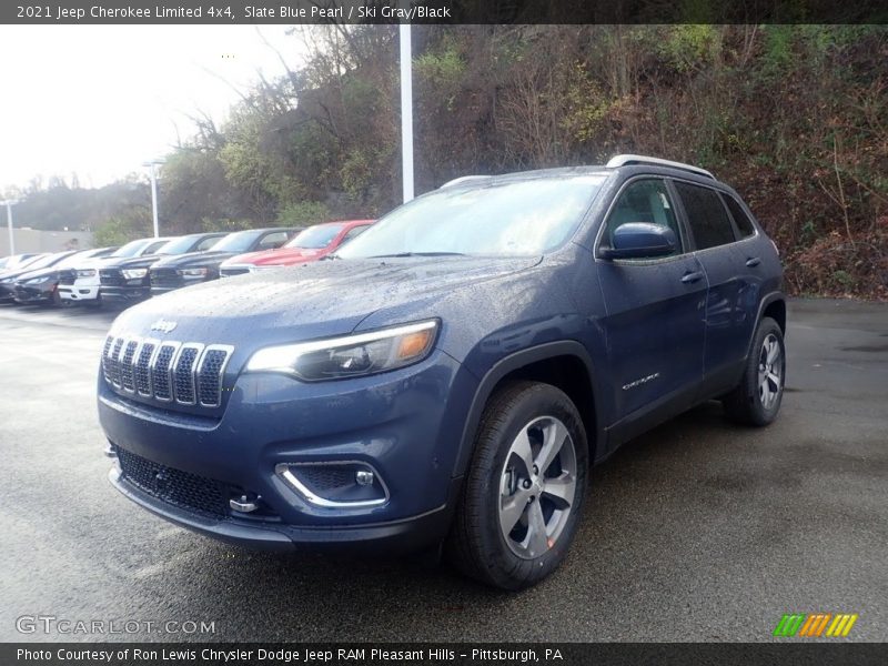 Slate Blue Pearl / Ski Gray/Black 2021 Jeep Cherokee Limited 4x4