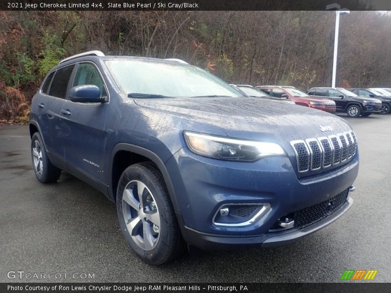 Slate Blue Pearl / Ski Gray/Black 2021 Jeep Cherokee Limited 4x4