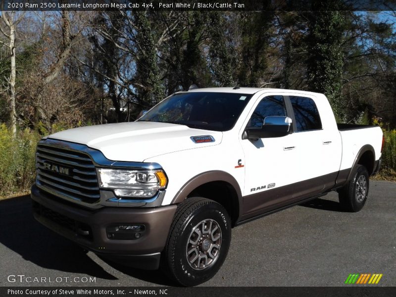 Pearl White / Black/Cattle Tan 2020 Ram 2500 Laramie Longhorn Mega Cab 4x4