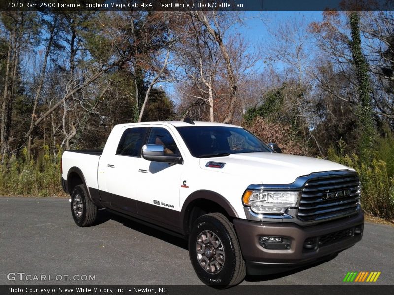 Pearl White / Black/Cattle Tan 2020 Ram 2500 Laramie Longhorn Mega Cab 4x4