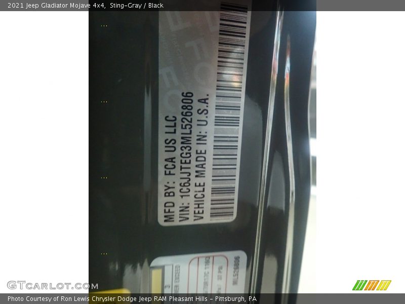 Sting-Gray / Black 2021 Jeep Gladiator Mojave 4x4