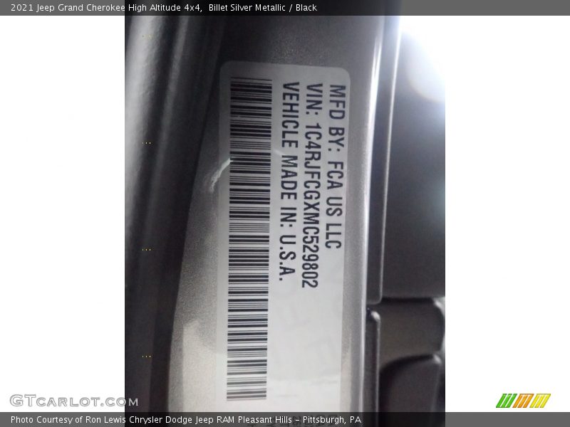 Billet Silver Metallic / Black 2021 Jeep Grand Cherokee High Altitude 4x4