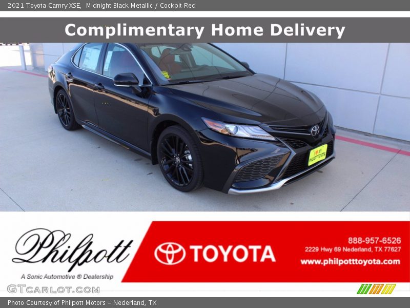 Midnight Black Metallic / Cockpit Red 2021 Toyota Camry XSE