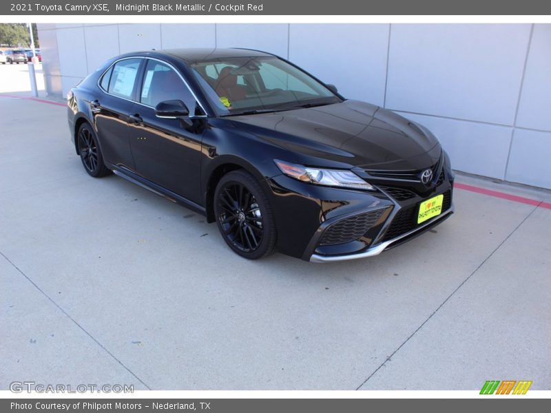 Midnight Black Metallic / Cockpit Red 2021 Toyota Camry XSE