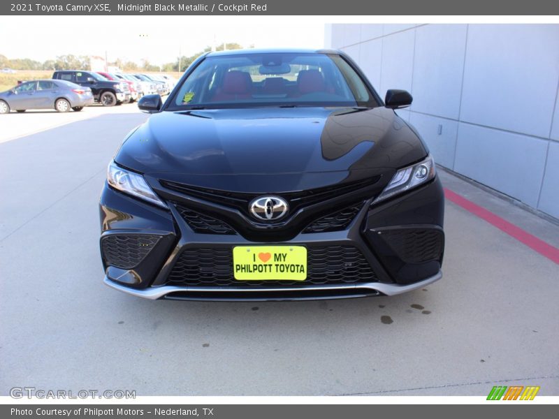 Midnight Black Metallic / Cockpit Red 2021 Toyota Camry XSE