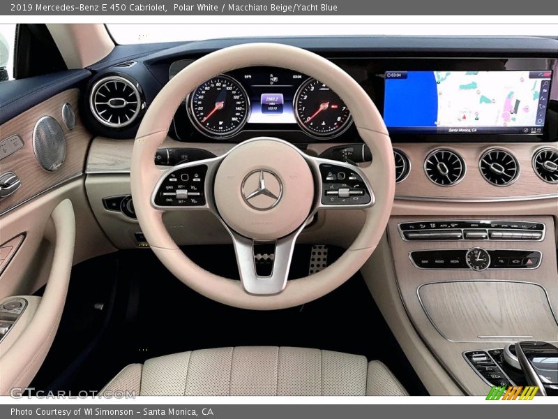 Polar White / Macchiato Beige/Yacht Blue 2019 Mercedes-Benz E 450 Cabriolet