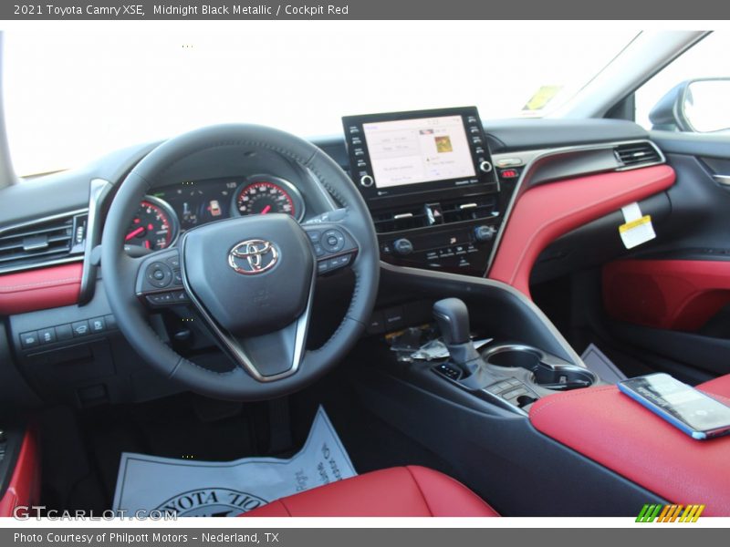Midnight Black Metallic / Cockpit Red 2021 Toyota Camry XSE