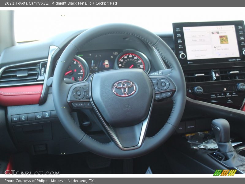 Midnight Black Metallic / Cockpit Red 2021 Toyota Camry XSE