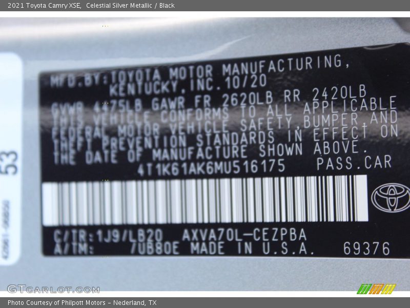 Celestial Silver Metallic / Black 2021 Toyota Camry XSE