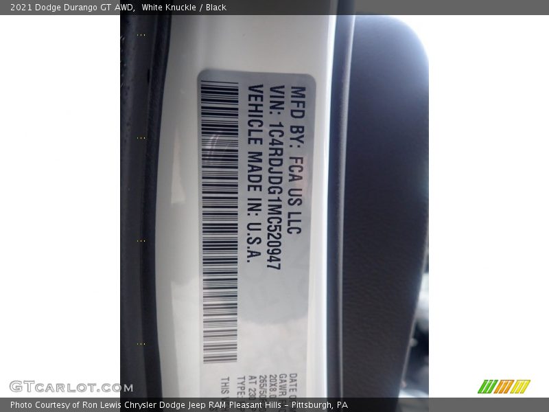 White Knuckle / Black 2021 Dodge Durango GT AWD