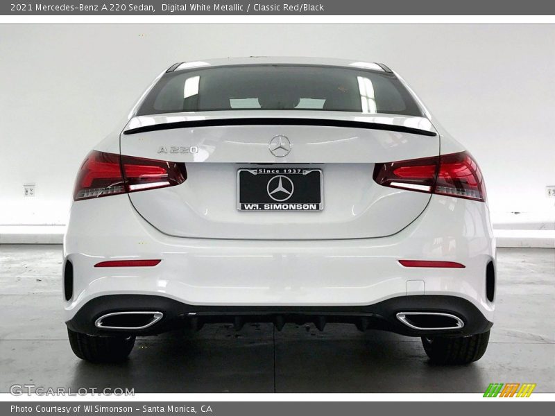 Digital White Metallic / Classic Red/Black 2021 Mercedes-Benz A 220 Sedan